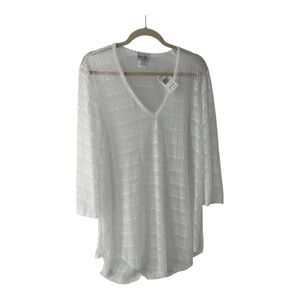 Jordan Taylor White Swim Coverup Tunic  Resort wear Vacation Boho Minimalist